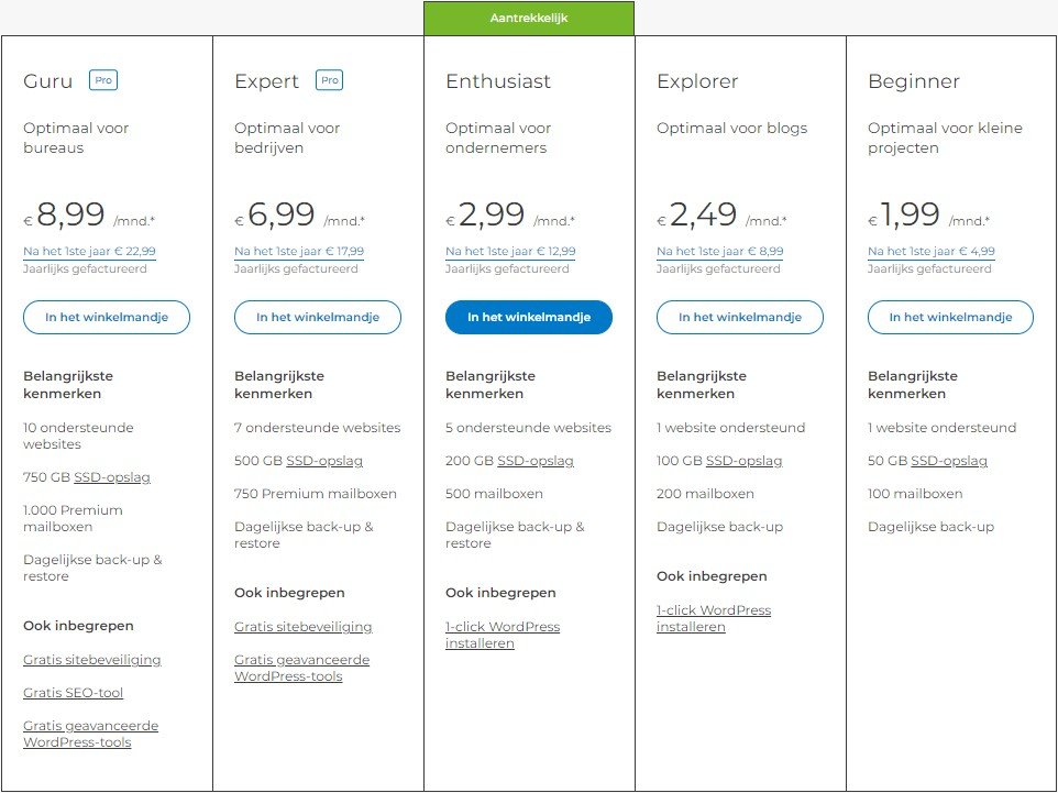 Producten van One.com