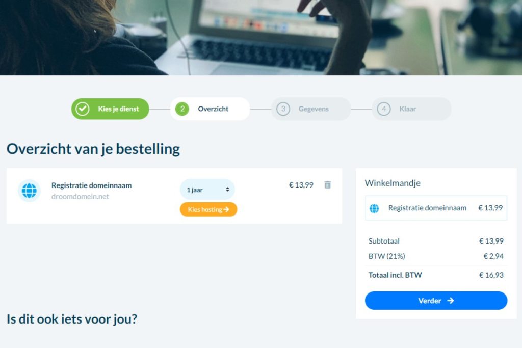 mijn.host winkelmandje