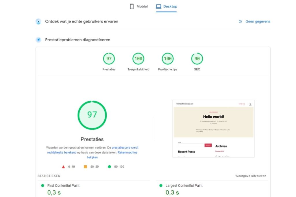 site.nl snelheidstest
