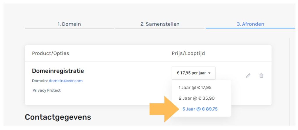 cloud86 lang domein contract