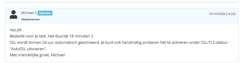 helpdesk en antwoord van polar55